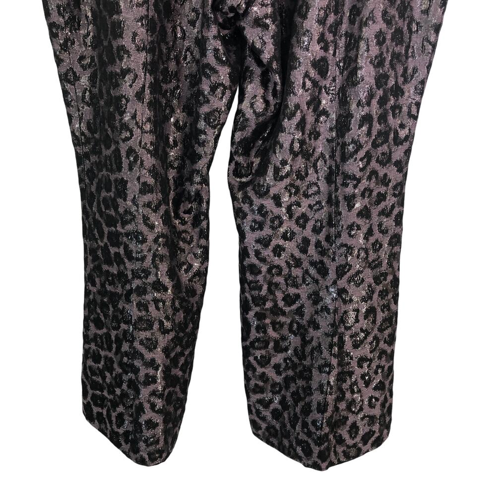 Evening Pants Slacks Lined Sheen Animal Print Size 20 Purple Tanya Taylor - Picture 7 of 8